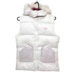 [ новый товар ] Callaway 2WAY жилет белый × розовый капот * мех съемный Chinese racoon женский LL Golf одежда Callaway