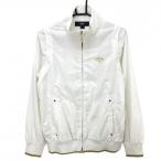  Callaway 2WAY жакет блузон белый × Gold Logo .... рукав съемный сетка подкладка женский L Golf одежда Callaway