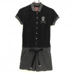  Mark and rona все в одном чёрный × серебряный Skull велюр ламе женский S Golf одежда MARK&LONA