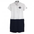  filler Golf короткий рукав Polo One-piece белый × темно-синий Logo .... женский M Golf одежда FILA GOLF