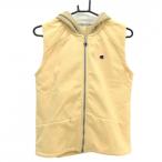 [ прекрасный товар ] Champion с капюшоном . лучший оттенок желтого × бежевый обратная сторона ворсистый Logo нашивка женский M Golf одежда Champion