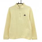 [ прекрасный товар ] Adidas с высоким воротником футболка желтый половина Zip Logo принт мужской L Golf одежда adidas