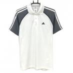  Adidas рубашка-поло с коротким рукавом белый × серый задний часть сетка плечо 3 линия земля узор мужской M Golf одежда adidas