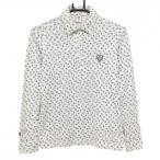 [ прекрасный товар ]zo-i рубашка-поло с длинным рукавом белый × темно-синий общий рисунок женский M Golf одежда ZOY