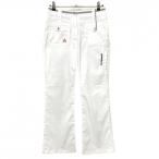  Le Coq Golf брюки белый × серый талия наклонный полоса линия женский 9 Golf одежда le coq sportif