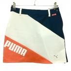  Puma юбка темно-синий × белый × orange большой Logo женский M Golf одежда PUMA