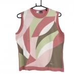  черный and белый вязаный лучший розовый × светло-зеленый передняя сторона общий рисунок хлопок 100% женский 2(M) Golf одежда Black&White