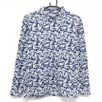 [ очень красивый товар ] Paradiso длинный рукав с высоким воротником рубашка серый × темно-синий общий рисунок обратная сторона ворсистый женский M Golf одежда Paradiso