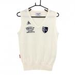  Le Coq Golf вязаный лучший белый × темно-синий шерсть .V шея женский L Golf одежда le coq sportif