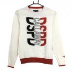  Callaway свитер белый × красный передний Logo шерсть . вязаный женский S Golf одежда Callaway