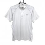  Adidas короткий рукав с высоким воротником рубашка белый трубчатая обводка серый половина Zip мужской L/G Golf одежда adidas