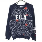 [ прекрасный товар ] filler Golf свитер темно-синий × белый передний . примерно звезда рисунок большой Logo шерсть . вязаный мужской L Golf одежда FILA GOLF
