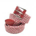 [ прекрасный товар ]zo-i сетка ремень красный × белый вязаный женский Golf одежда ZOY