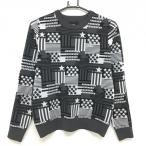  булавка свитер серый × белый общий рисунок звезда Logo .... вязаный женский S Golf одежда PING