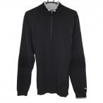 [ прекрасный товар ] Puma с высоким воротником свитер чёрный × серый половина Zip манжеты Logo вязаный мужской XL Golf одежда PUMA