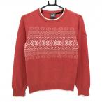 [ очень красивый товар ] Puma свитер orange оттенок красного × белый передняя сторона nordic рисунок вязаный шерсть . женский M Golf одежда PUMA