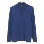  Descente Golf вязаный блузон темно-синий × чёрный общий рисунок плечо Logo половина Zip мужской L Golf одежда DESCENTE