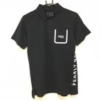 【新品】PGGパーリーゲイツ 半袖ポロシャツ 黒 サイドロゴ ストレッチ 吸水速乾 UVケア  メンズ 4(M) ゴルフウェア PEARLY GATES