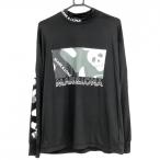 ショッピングスカル 【新品】マークアンドロナ 長袖ハイネックシャツ 黒 ビックプリント スカル メンズ 48(L) ゴルフウェア 2024年モデル MARK＆LONA