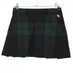 【美品】パーリーゲイツ スカート グリーン×ネイビー チェック レディース 1(M) ゴルフウェア 2023年モデル PEARLY GATES