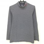  Callaway длинный рукав с высоким воротником рубашка темно-синий × белый маленький окантовка шея Logo мужской M Golf одежда Callaway