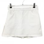  Descente юбка белый × серый задний Logo задний плиссировать карман .* карман внизу незначительный загрязнения женский M Golf одежда DESCENTE