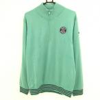  Anne Pas . вязаный блузон светло-зеленый × чёрный задняя сторона окантовка половина Zip подкладка имеется мужской LL Golf одежда and per se