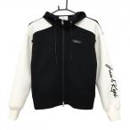  Jun and Rope Zip Parker чёрный × белый силикон нашивка рукав принт женский S Golf одежда JUN&ROPE