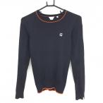 [ прекрасный товар ] TaylorMade свитер темный темно-синий × orange . изначальный Logo шерсть . женский S Golf одежда TaylorMade