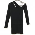 [ новый товар ] зеркало na in вязаный One-piece чёрный one плечо свитер женский S Golf одежда MIRROR9