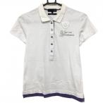 23 район спорт рубашка-поло с коротким рукавом белый × лиловый .... нашивка кромка накладывающийся надеты способ воротник незначительный загрязнения, кромка выгорел цвет женский I(M) Golf одежда 23 район 