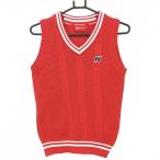 [ очень красивый товар ] New balance вязаный лучший красный × белый V шея хлопок .... плетеный женский 1(M) Golf одежда New Balance