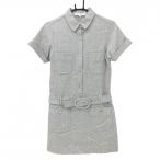 [ очень красивый товар ] Mark and rona короткий рукав Polo One-piece светло-серый шерсть . подкладка есть вместе текстильный ремень имеется женский S Golf одежда MARK&LONA