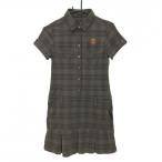 [ очень красивый товар ] Callaway короткий рукав Polo One-piece Brown × orange проверка . карман женский S Golf одежда Callaway