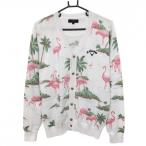  Callaway кардиган белый × розовый × зеленый фламинго общий рисунок хлопок . мужской L Golf одежда Callaway