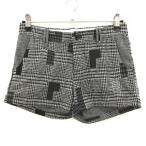 [ прекрасный товар ]zo-i вязаный шорты серый × темно-серый Glenn проверка шерсть . женский S Golf одежда ZOY