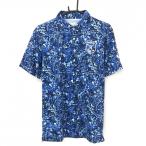 [ прекрасный товар ] Puma рубашка-поло с коротким рукавом темно-синий × голубой общий рисунок Logo .... мужской L Golf одежда PUMA