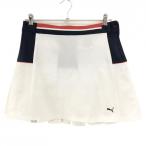  Puma юбка белый × темно-синий bai цвет задний плиссировать Logo женский XL Golf одежда PUMA