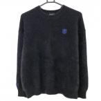 【超美品】パーリーゲイツ セーター ネイビー バックロゴ白 ウール混 ニット  レディース 1(M) ゴルフウェア PEARLY GATES