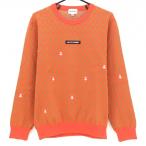 [ очень красивый товар ] Jack ba колено свитер orange × желтый Brown tree рисунок полиэстер 100% мужской 6(XL) Golf одежда Jack Bunny