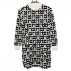 [ очень красивый товар ]m-ta морской вязаный One-piece белый × чёрный Logo общий рисунок шерсть . женский 1(S) Golf одежда muta