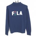  filler Golf с высоким воротником свитер темно-синий × белый пирог ru земля Logo булавка шерсть . вязаный женский L Golf одежда FILA GOLF