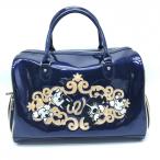 [ прекрасный товар ]MU спорт запирающийся шкафчик сумка темно-синий × бежевый обувь место хранения эмаль собака большой Boston Golf M*U SPORTS