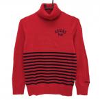 [ прекрасный товар ] Adidas ta-toru шея свитер красный × чёрный часть окантовка рукав часть кабель плетеный женский M/M Golf одежда adidas