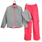 [ очень красивый товар ] Adidas непромокаемая одежда (2WAY жакет × брюки ) белый × чёрный серебристый жевательная резинка проверка брюки Pink Lady -sL/G Golf одежда adidas