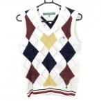 [ прекрасный товар ] Tommy Hilfiger вязаный лучший белый × бордо × темно-синий a-ga il часть ворсистый женский M Golf одежда Tommy Hilfiger Golf