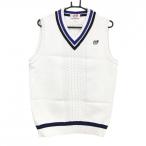 [ прекрасный товар ] тормозные колодки ba колено вязаный лучший белый × голубой часть кабель плетеный V шея мужской 6(XL) Golf одежда MASTER BUNNY EDITION