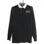 【美品】ゴーストゴルフギャング 長袖ポロシャツ 黒×白 コットン100％  メンズ  ゴルフウェア GHOST GOLF GANG