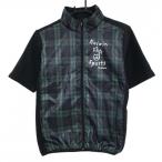 koru wing короткий рукав жакет чёрный × зеленый передний . примерно проверка часть мельчайший ворсистый женский M Golf одежда Kolwin