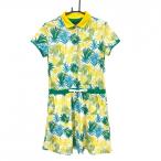  Callaway короткий рукав Polo One-piece белый × желтый × зеленый leaf рисунок подкладка есть женский L Golf одежда Callaway